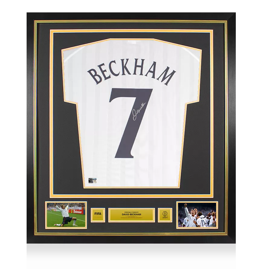2002年　英国 David Beckham 額縁付きフォト icdbees1fwc2002f_-