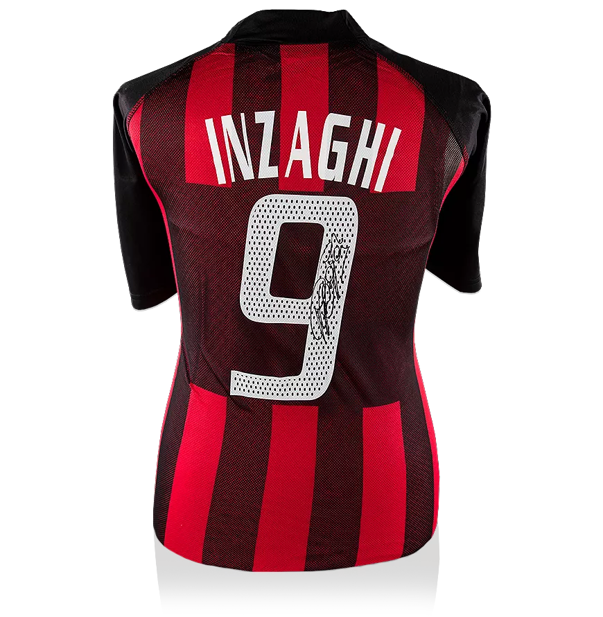 Filippo Inzaghi Back Signed AC Milan 2002-03 Home Shirt