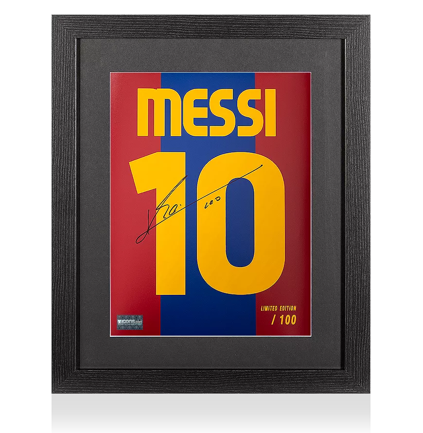 FC Barcelona キャプテンマーク Messi Lionel Messi | Signed and Framed FC Barcelona Capitain's