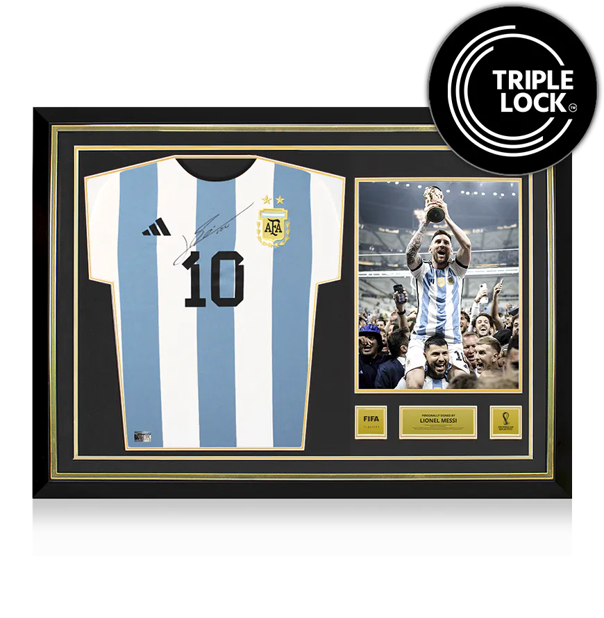 メッシ FIFAワールドカップサインフレーム入りアルゼンチン2022ホームシャツ lmgm00022fwc2022hf1_-