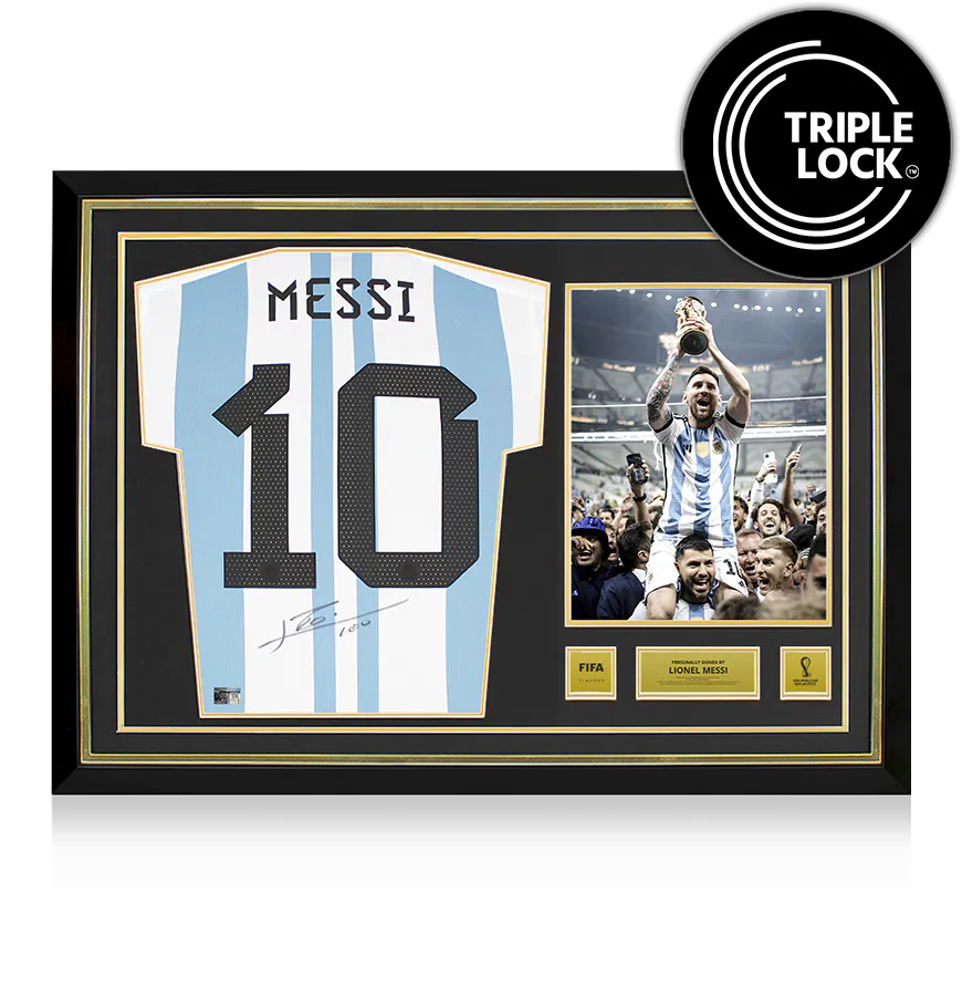 メッシ FIFAワールドカップサインフレーム入りアルゼンチン2022ホームシャツ lmgm00023fwc2022hf1_-