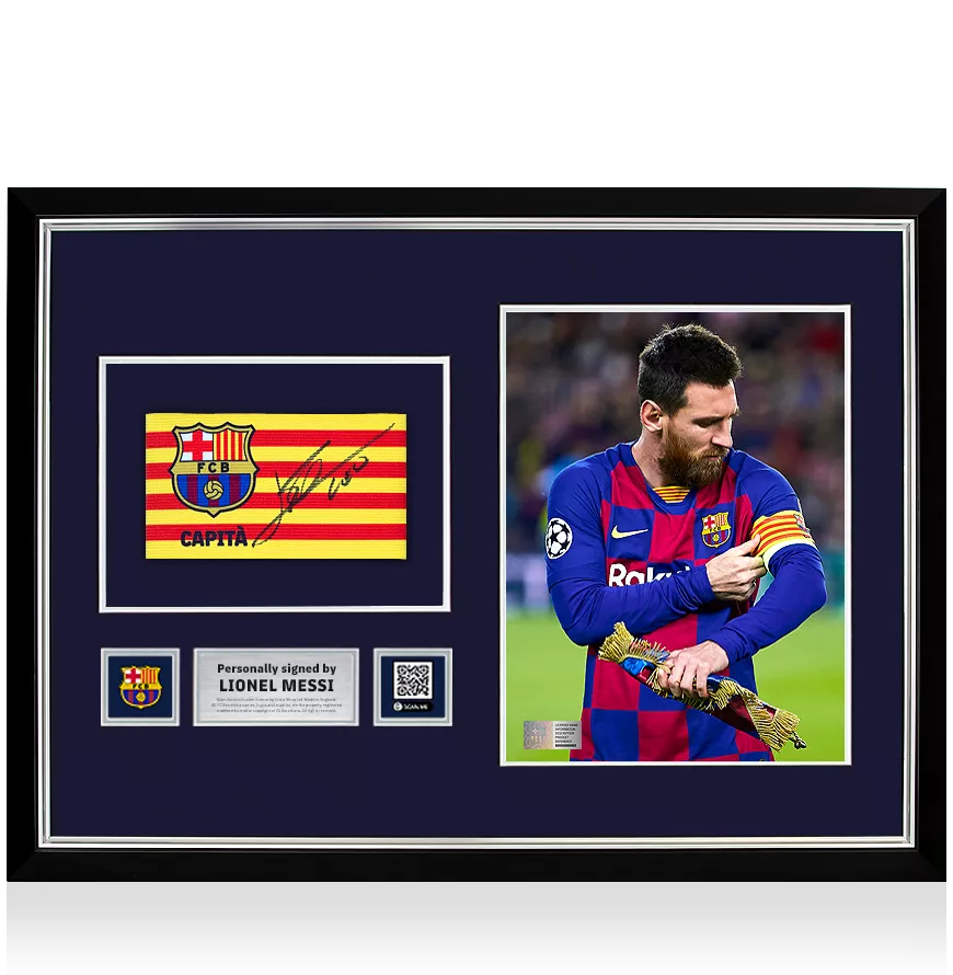 FC Barcelona キャプテンマーク Messi messi-signed-and-framed-fcb-