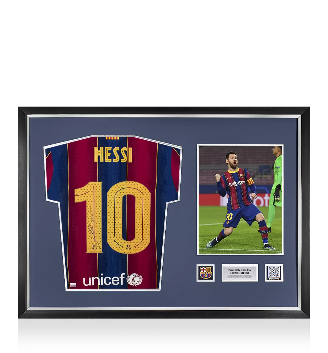 FC Barcelona 17/18 リーガ優勝記念8/20 メッシサイン入り PRE-FRAMED Lionel Messi Official FC Barcelona Signed and
