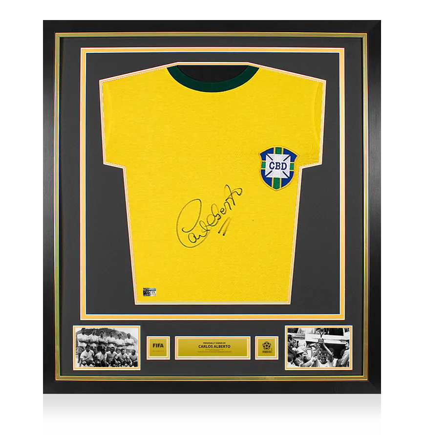 Carlos Alberto Signed Brazil 1970 Shirt