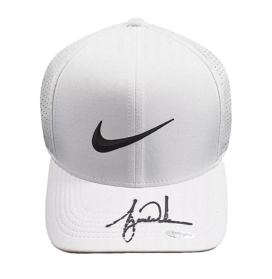 【NIKE】Tiger woodsホワイトキャップ スポーツ　ゴルフ tiger_woods_signed_white_nike_