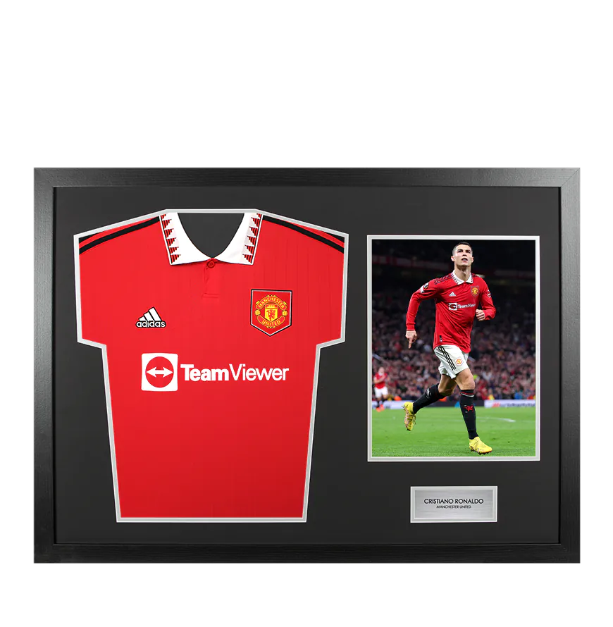Unsigned Cristiano Ronaldo Manchester United Shirt In Tribute Frame