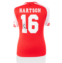 John Hartson Back Signed Arsenal Home Shirt John Hartson Back Signed Arsenal Home Shirt