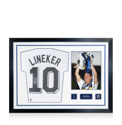Gary Lineker Official Tottenham Hotspur Signed and Framed 1991 FA Cup Semi Final Home Shirt