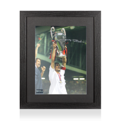 Paolo Maldini Autographed AC Milan Photo In Black Wooden Frame: 2003 UEFA Champions League Winner