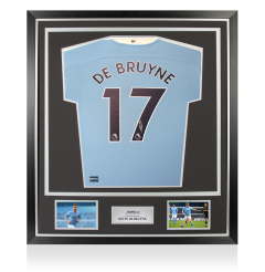 Kevin De Bruyne Back Signed Manchester City 2020-21 Home Shirt In Classic Frame