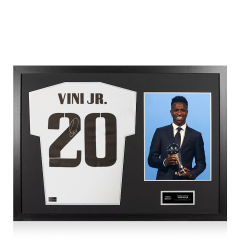 Vinicius Jr Official The Best FIFA Football Awards™ Back Signed and Framed Modern Real Madrid CF Home Shirt: 2024 Winner Vinicius Jr Official The Best FIFA Football Awards™ Back Signed and Framed Modern Real Madrid CF Home Shirt: 2024 Winner