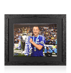 John Terry Signed Chelsea Premier League Photo In Black Wooden Frame - "Captain, Leader, Legend" John Terry Signed Chelsea Premier League Photo In Black Wooden Frame - "Captain, Leader, Legend"
