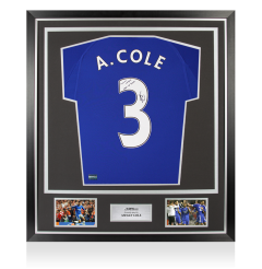 Ashley Cole Back Signed Chelsea 2000 Home Shirt - Premier League Hall of Fame Inscription In Classic Frame