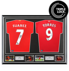 Fernando Torres & Luis Suarez Signed Liverpool FC Shirts In Classic Dual Frame