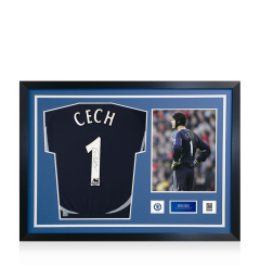 Petr Cech Official Chelsea FC Signed and Framed Chelsea 2006-08 Away Goalkeeper Shirt 