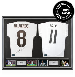 Federico Valverde & Gareth Bale Signed Real Madrid CF Shirts In Classic Dual Frame