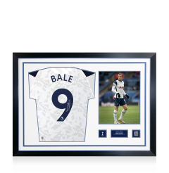 Gareth Bale Official Tottenham Hotspur Signed and Framed 2020-21 Home Shirt 