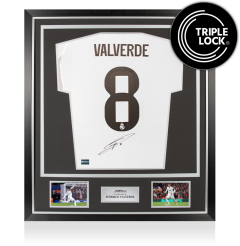 Federico Valverde Autographed Real Madrid CF 2025-26 Home Jersey In Classic Frame