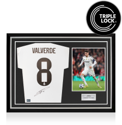 Federico Valverde Autographed Real Madrid CF 2025-26 Home Jersey In Hero Frame