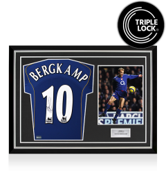 Dennis Bergkamp Back Signed Arsenal 2004-05 Away Shirt In Hero Frame: Option 1