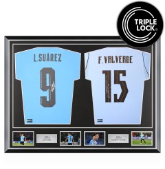 Luis Suarez & Federico Valverde Signed Uruguay Shirts In Classic Dual Frame