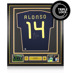 Xabi Alonso Official 2010 FIFA World Cup&trade; Back Signed and Framed Spain 2010 Away Shirt