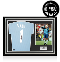 Oliver Kahn Back Signed Germany Anniversary Goalkeeper Shirt In Hero Frame: Option 1
