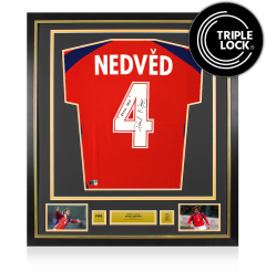 Pavel Nedved Official 2002 FIFA World Cup&trade; Back Signed and Framed Czech Republic 2000-02 Home Shirt: Furia Ceca Inscription
