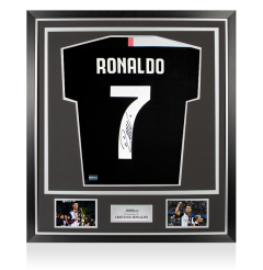 Cristiano Ronaldo Back Signed Juventus 2019-20 Home Shirt In Classic Frame Cristiano Ronaldo Back Signed Juventus 2019-20 Home Shirt In Classic Frame
