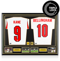 Harry Kane & Jude Bellingham Official FIFA World Cup&trade; 2026 Signed and Framed England Shirts In Dual Frame