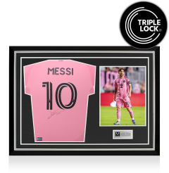 Lionel Messi Back Signed Inter Miami 2025 Home Shirt In Hero Frame: Option 1