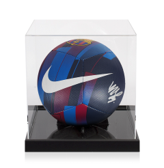 Memphis Depay Signed FC Barcelona Branded Football In Acrylic Case