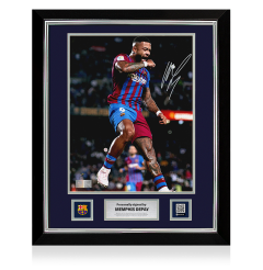 Memphis Depay Official FC Barcelona Signed and Framed Photo