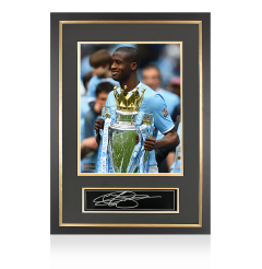 Yaya Toure Signed Plaque and Photo Frame: 2013-14 Premier League Winner
