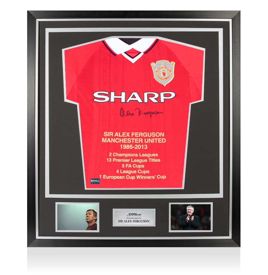 Sir Alex Ferguson Front Signed Manchester United 1999 UCL Final