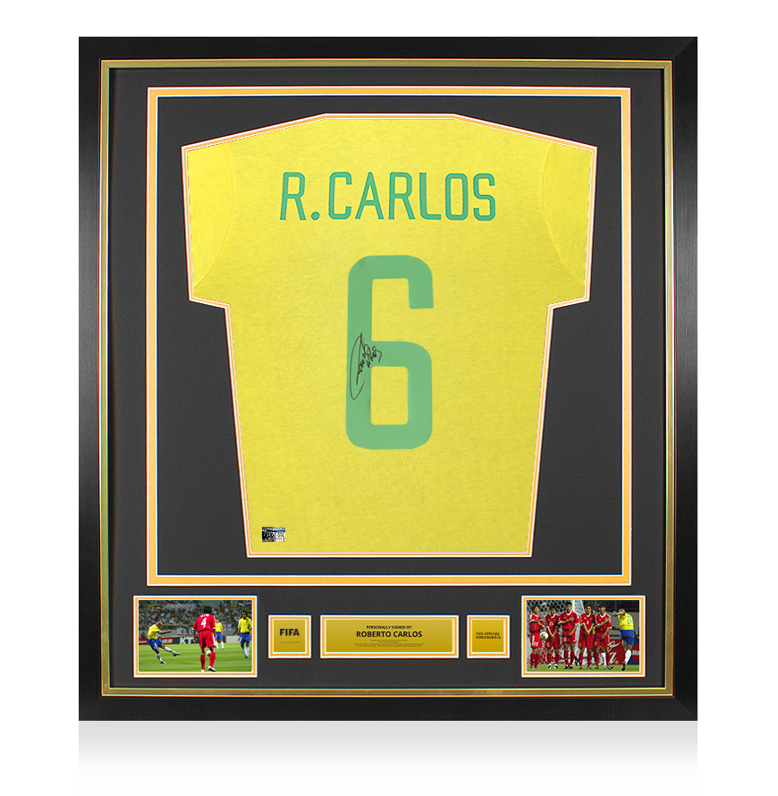Roberto Carlos Signed and Framed Brazil 2026 FIFA World Cup Shirt