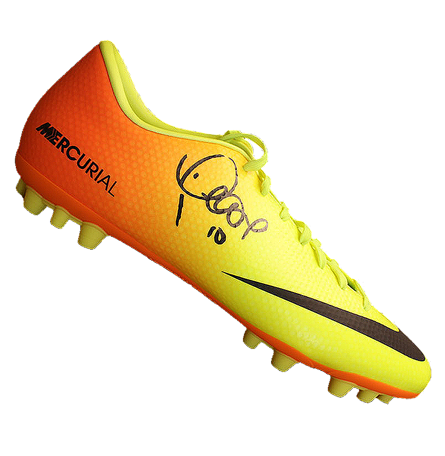 Philippe Coutinho Signed Yellow and Orange Nike Mercurial Vapor IX