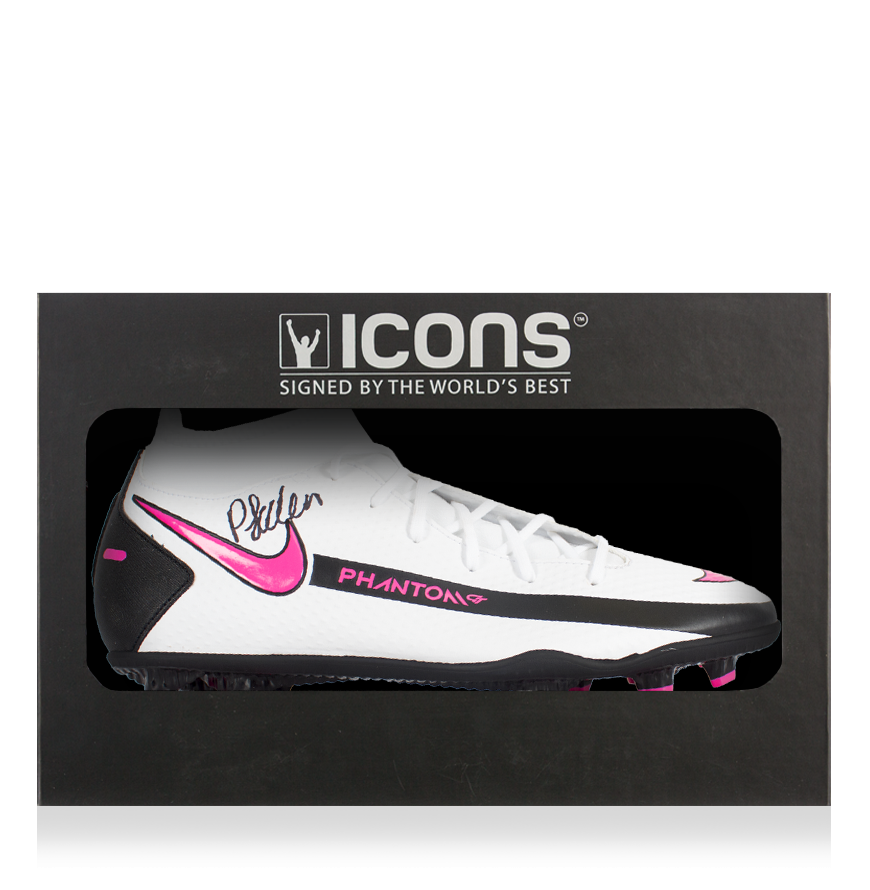 Phil Foden Signed White Nike Phantom Boot In Deluxe ...
