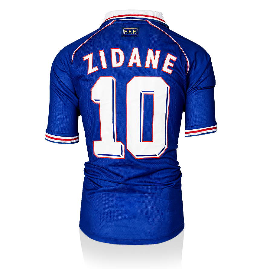 UNSIGNED Zinedine Zidane France 1998 Home Shirt Autograph ...