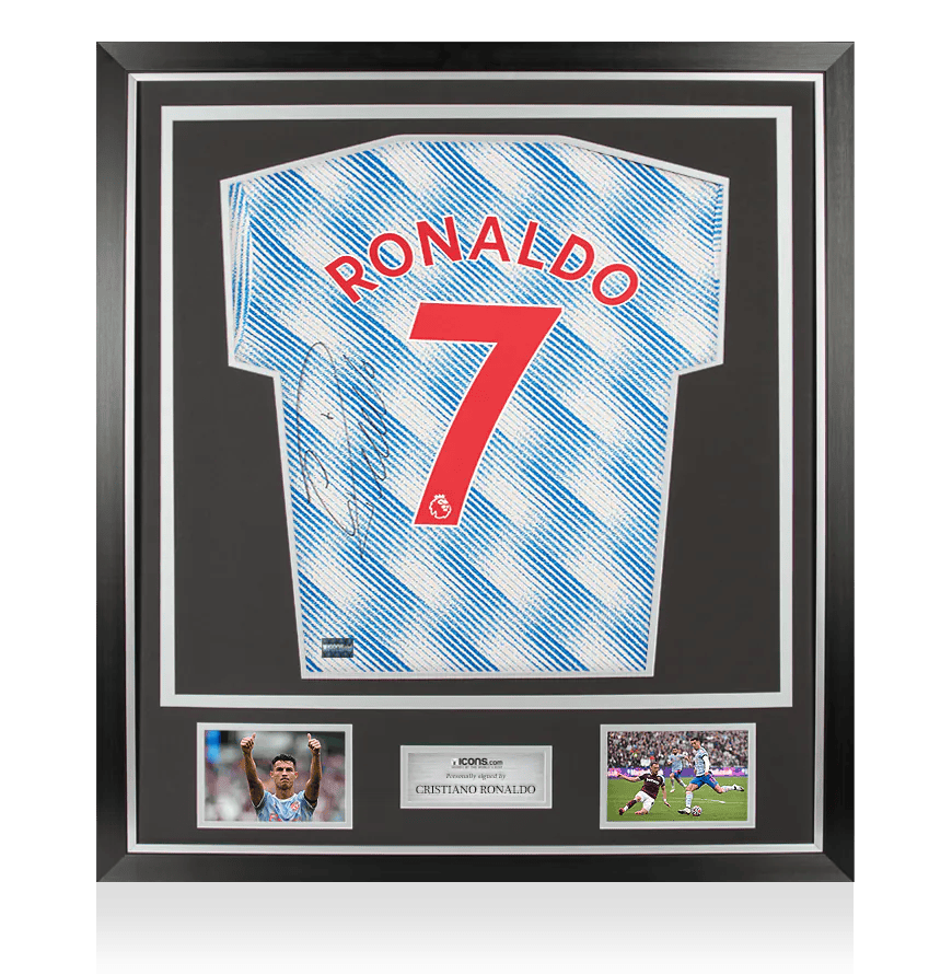 Ronaldo Back Signed Manchester United 2021-22 Away Shirt In Classic Frame