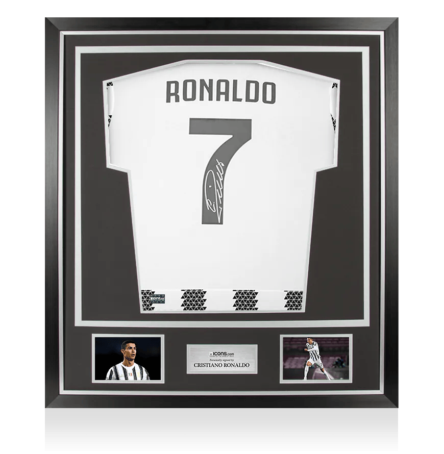 Ronaldo Back Signed Juventus 2022-23 Home Shirt In Classic Frame