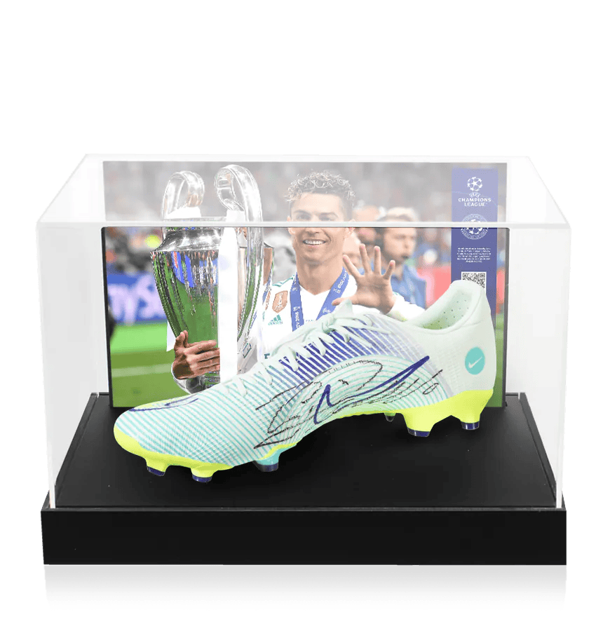 Ronaldo Official UCL Signed Nike Boot In Acrylic Case