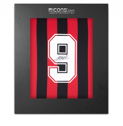 Marco Van Basten Back Autographed AC Milan Home Jersey