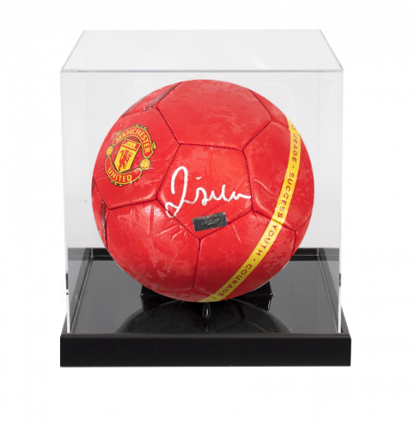 David Beckham Autographed Manchester United Branded Soccer Ball In Acrylic Case