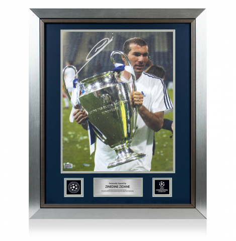 Zinedine Zidane Official UEFA Champions League Autographed and Framed Real Madrid Photo: 2002 UEFA Champions League Winner