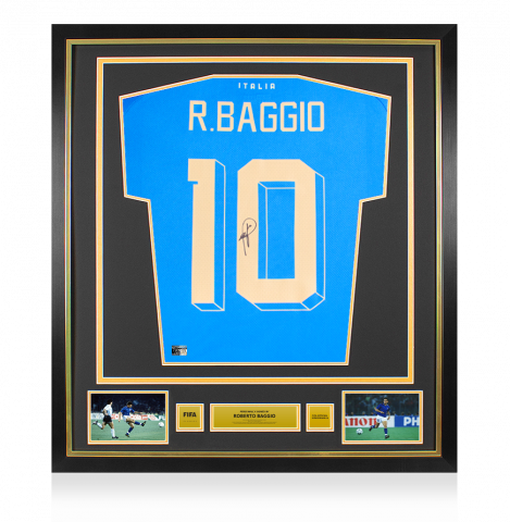 Roberto Baggio Official FIFA World Cup™ Back Signed and Framed Modern Italy Home Shirt