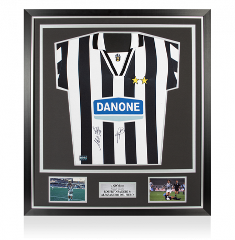 Alessandro Del Piero & Roberto Baggio Autographed Juventus 1994-95 Home Jersey In Classic Frame