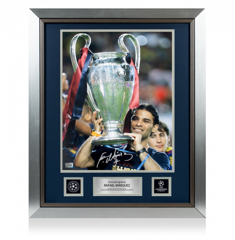 Rafael Marquez Official UEFA Champions League Autographed and Framed FC Barcelona Photo: 2009 UEFA Champions League Winner