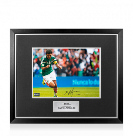 Rafael Marquez Autographed Mexico Photo In Premium Photo Frame: Azteca Goal