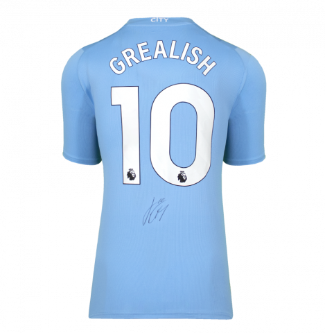 Jack Grealish Back Autographed Manchester City 2023-24 Home Jersey: Autographed Under Number
